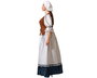 Déguisement costume médiéval serveuse femme adulte, robe longue blanche avec chaleco et delantal, taille XXL