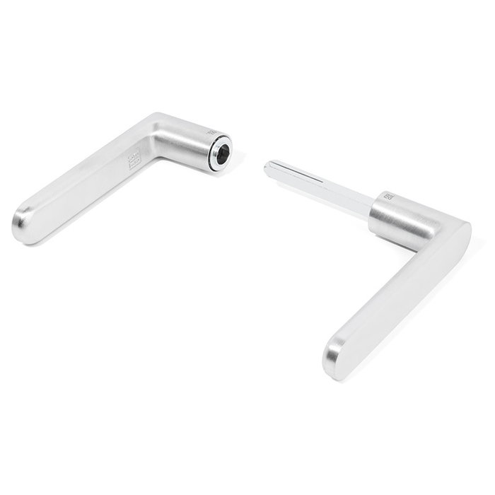 NUDA PURE - Manille sans rosace Ø25 mm pour porte intérieure, finition Chrome Satiné, Noir Mat, Blanc Mat - Modèle minimaliste