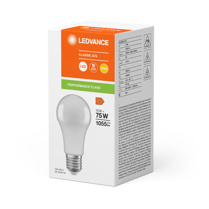 Ledvance/Osram Ampoule LED Classic E27 10W 1055 Lumen 2700K Blanc Chaud IP20, Non Dimmable
