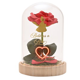 WIDDOP & CO Flor Campana Bella Princesas Disney Lamp de Table en Bois avec Néon
