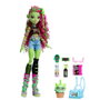Poupée Monster High Venus McFlytrap HRP81 Mattel avec accessoires (mochila, gafas de sol, iCoffin) et son chat Chewlian - Jeu d'imagination pour enfants dès 4 ans