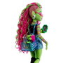 Poupée Monster High Venus McFlytrap HRP81 Mattel avec accessoires (mochila, gafas de sol, iCoffin) et son chat Chewlian - Jeu d'imagination pour enfants dès 4 ans