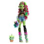 Poupée Monster High Venus McFlytrap HRP81 Mattel avec accessoires (mochila, gafas de sol, iCoffin) et son chat Chewlian - Jeu d'imagination pour enfants dès 4 ans