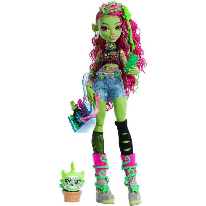 Monster High Venus McFlytrap Poupée avec Chewlian et accessoires HRP81 Monster High Venus McFlytrap Poupée avec Chewlian et accessoires HRP81