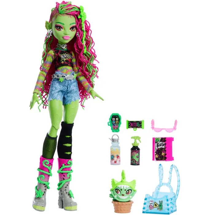 Monster High Venus McFlytrap Poupée avec Chewlian et accessoires HRP81 Monster High Venus McFlytrap Poupée avec Chewlian et accessoires HRP81