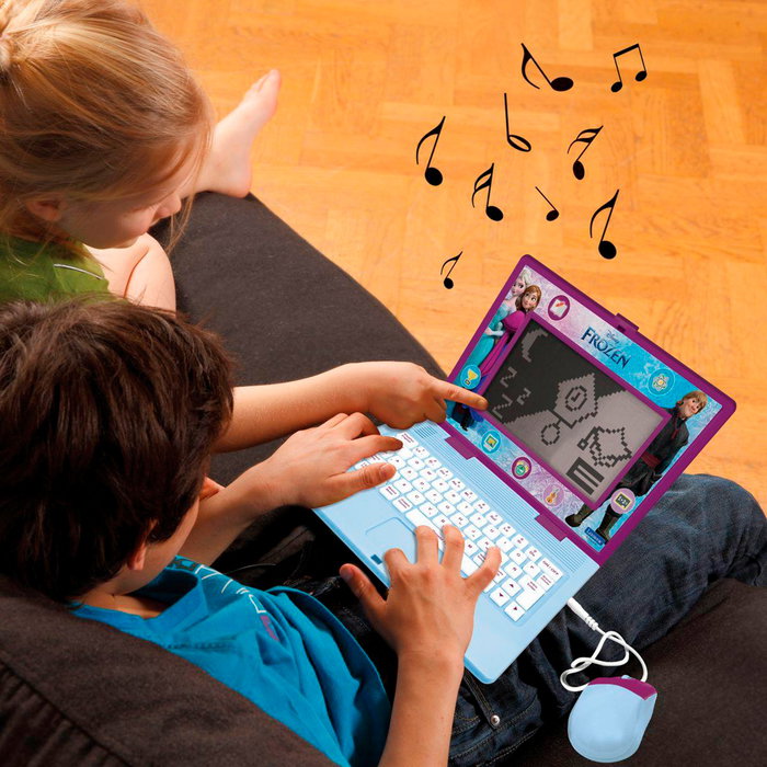 Lexibook Ordinateur Portable Educatif Bilingue Anglais/Espagnol Frozen pour Enfants +4 ans - 170 Activités, Licence Disney - Modèle Jc599Fzi2