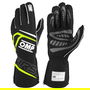 Omp 8856-2018 Gants First FIA My2025 Noir - Fluo Jaune Taille XL Coutures Externes Silicone Poignet