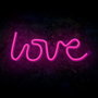 Forever Lampe Néon LED LOVE Rose – Décoration Lumineuse avec Alimentation USB ou Piles
