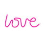 Forever Lampe Néon LED LOVE Rose – Décoration Lumineuse avec Alimentation USB ou Piles