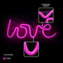 Forever Lampe Néon LED LOVE Rose – Décoration Lumineuse avec Alimentation USB ou Piles
