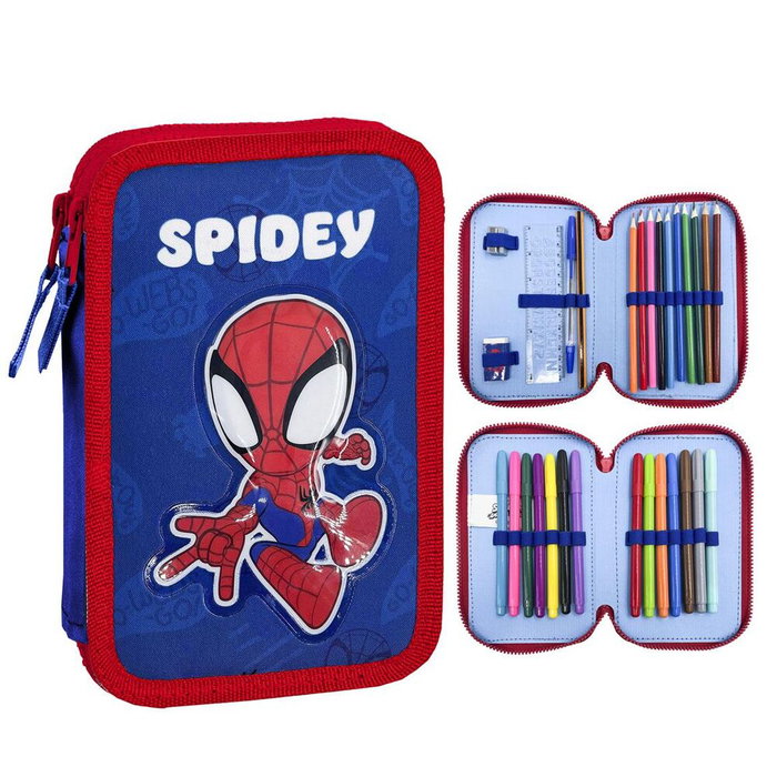 Cerdá Pochette à crayons Spidey Amazing Friends Marvel Bleu foncé