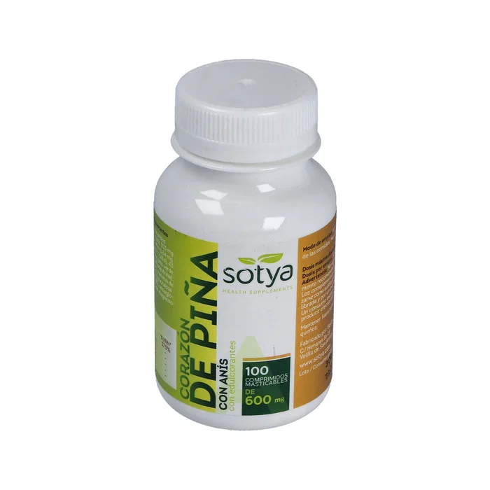 SOTYA Corazón de Piña con Anís 100 comprimés masticables de 600mg SOTYA Corazón de Piña con Anís 100 comprimés masticables de 600mg