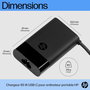 HP Chargeur secteur USB-C 65 W pour ordinateur portable, tablette et téléphone - Compact et universel avec câble