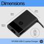 HP Chargeur secteur USB-C 65 W pour ordinateur portable, tablette et téléphone - Compact et universel avec câble