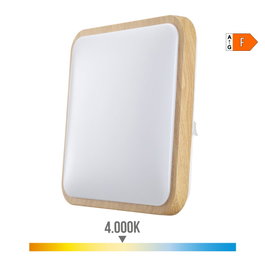 Edm Aplique de surface carré LED effet bois 18 W 4000 K 1820 lm