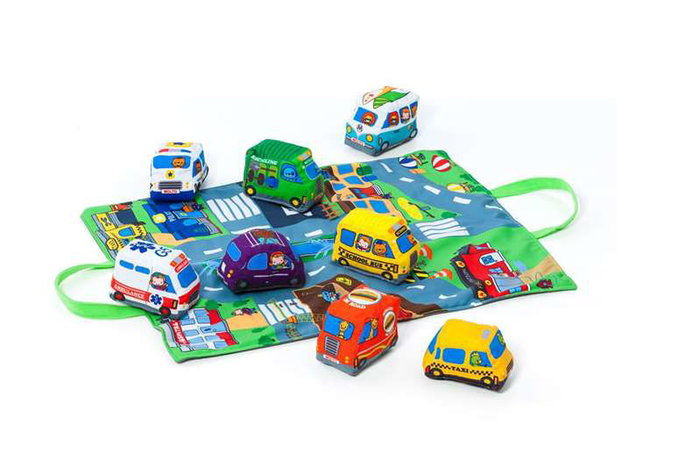 Molto Tapis d'éveil City and Fun avec 9 véhicules en tissu (transformable en sac) - Jouet d'éveil dès 1 an Molto Tapis d'éveil City and Fun avec 9 véhicules en tissu (transformable en sac) - Jouet d'éveil dès 1 an
