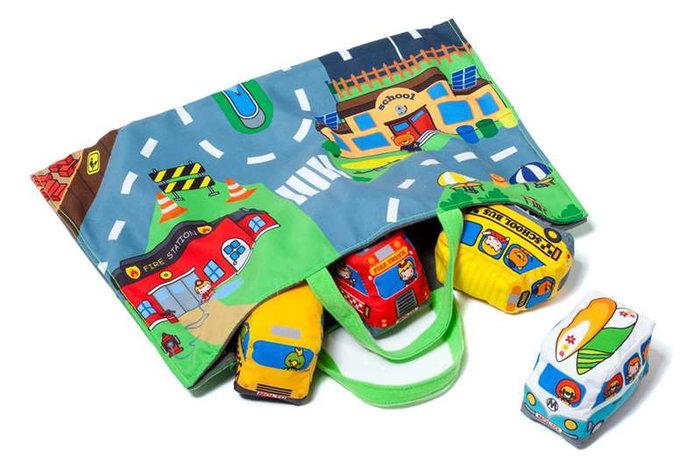 Molto Tapis d'éveil City and Fun avec 9 véhicules en tissu (transformable en sac) - Jouet d'éveil dès 1 an Molto Tapis d'éveil City and Fun avec 9 véhicules en tissu (transformable en sac) - Jouet d'éveil dès 1 an
