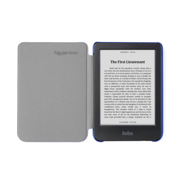 Kobo N365-AC-BL-O-PU Housse Flip SleepCover pour Kobo Clara Colour, Bleu Cobalt