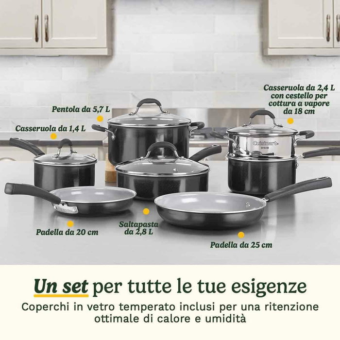 Cuisinart Batterie de cuisine Ceramica XT 11 pièces - Noir