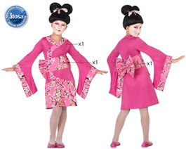 BigBuy Carnival Déguisement Geisha Rose fuchsia pour Enfants