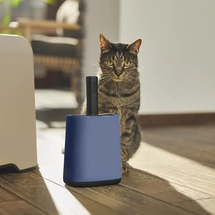 Rotho Mypet Pelle à litière avec support et distributeur de sacs Biala - Bleu Horizon