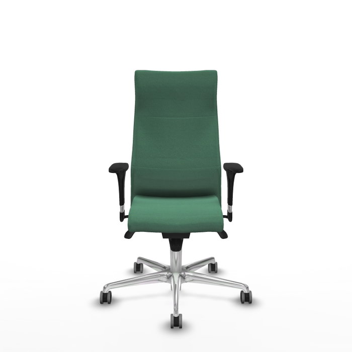 Piqueras Y Crespo Fauteuil Albacete Vert Émeraude avec Mécanisme Synchro et Base Aluminium