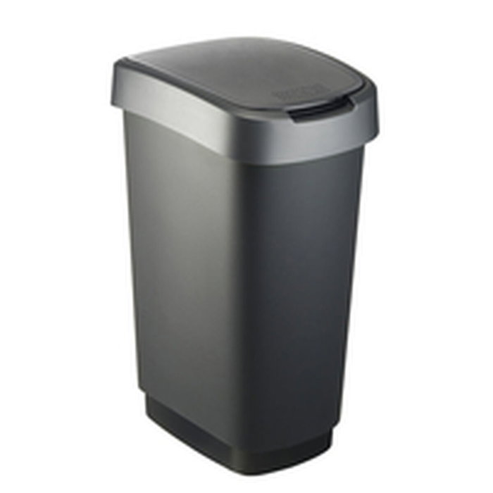 Poubelle recyclage Rotho Twist Silver Argenté Plastique 50 L