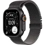 Apple Watch Ultra 3 GPS + Cellular 49mm, Boîtier et Bracelet Milanese Loop Black Titanium, Taille Medium