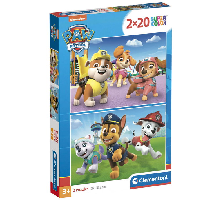 Clementoni Lot de 2 Puzzles Pat' Patrouille (Paw Patrol) 2 x 20 pièces