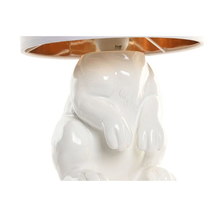 Home ESPRIT Lampe de bureau Lapin Blanc et Doré