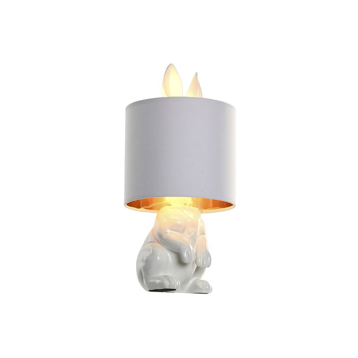 Home ESPRIT Lampe de bureau Lapin Blanc et Doré