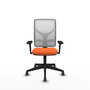 PIQUERAS Y CRESPO Chaise Motilla Synchro Orange et Blanc, Accoudoirs 3D, Sans appui-tête