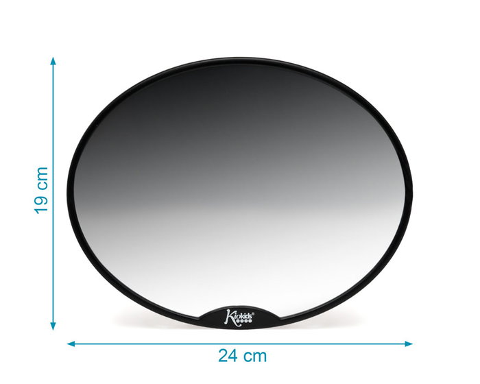 KioKids Rétroviseur de surveillance pour siège auto bébé dos à la route, noir, avec bandes ajustables