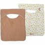 Domiva Lot de 2 bavoirs Savane en coton naturel encolure américaine