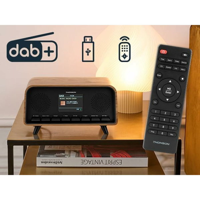 Thomson Radio réveil Vintage Cosy - Bluetooth et DAB+ Thomson Radio réveil Vintage Cosy - Bluetooth et DAB+