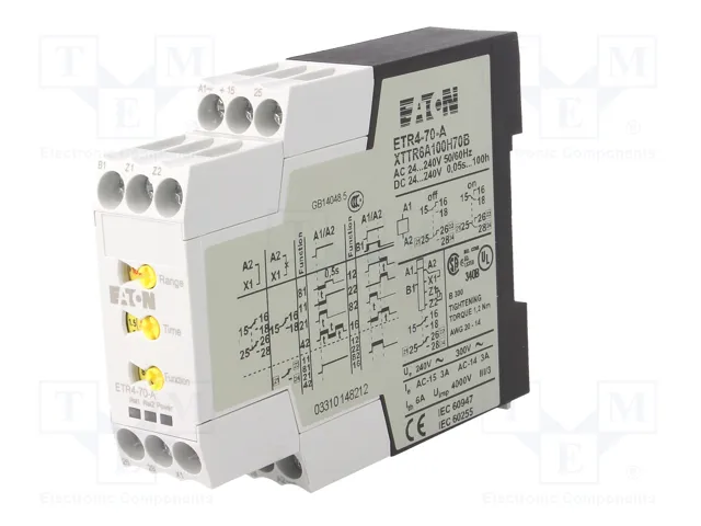 EATON ELECTRIC Relais de temps analogique SPDT 250VAC/5A pour rail DIN