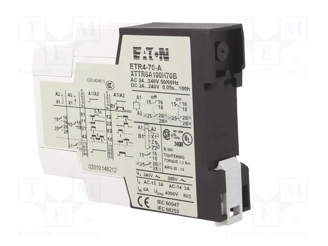 EATON ELECTRIC Relais de temps analogique SPDT 250VAC/5A pour rail DIN