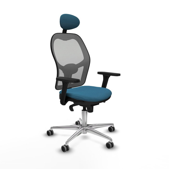 Piqueras y Crespo Chaise de Bureau avec Appui-tête 3D086G1 Gris Vert pétrole Piqueras y Crespo Chaise de Bureau avec Appui-tête 3D086G1 Gris Vert pétrole