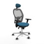 Piqueras y Crespo Chaise de Bureau avec Appui-tête 3D086G1 Gris Vert pétrole