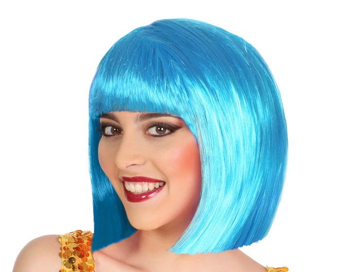 Peluca Azul Vibrante - Perruque Courte Lisse avec Frange de 100 g pour Cosplay et Événements Peluca Azul Vibrante - Perruque Courte Lisse avec Frange de 100 g pour Cosplay et Événements
