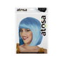 Perruque courte lisse bleue avec frange de 100g