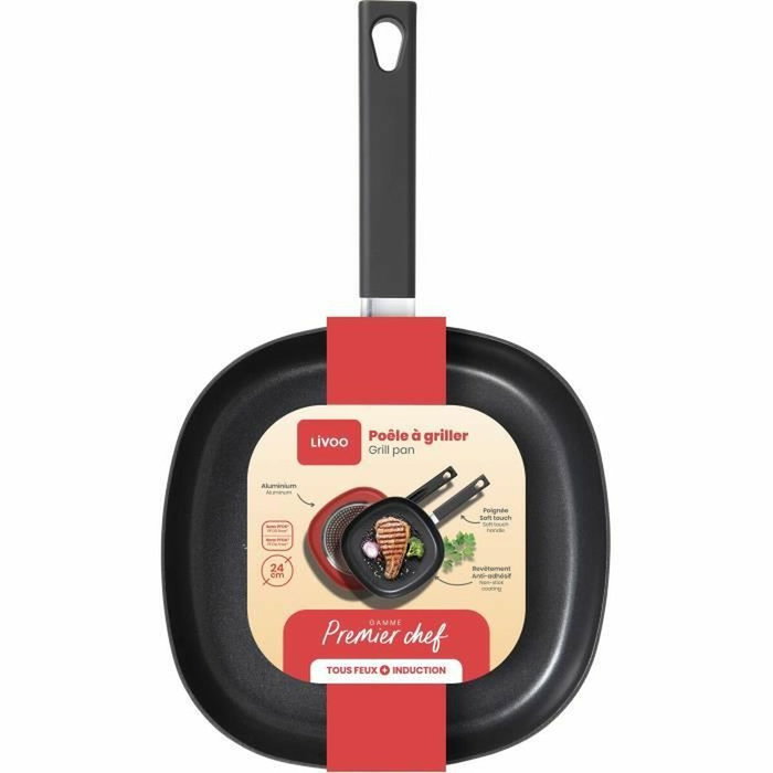 Livoo Grillette en Aluminium Antiadhésive 24 cm