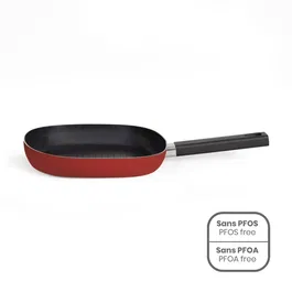 Livoo Grillette antiadhésive en aluminium MEP152, 24 cm, manche silicone résistant, compatible induction