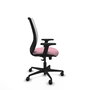 Chaise Zulema Synchro 3 positions tissu Rose Maille Blanc Base en nylon noir Accoudoir 2D Sans appui-tête Roulettes 65mm nylon