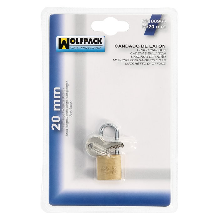 WOLFPACK LINEA PROFESIONAL Chaîne en laiton anse longue 20 mm WOLFPACK LINEA PROFESIONAL Chaîne en laiton anse longue 20 mm