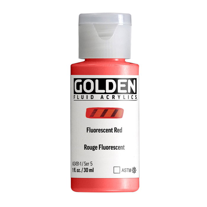 Golden Couleurs Acryliques Fluides Rouge Fluorescent 30 ml Golden Couleurs Acryliques Fluides Rouge Fluorescent 30 ml