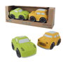 Pack de deux voitures écologiques et biosourcées TACHAN T01041 pour enfants, en paille de blé, modèle Ferrari et Mini