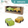 Pack de deux voitures écologiques et biosourcées TACHAN T01041 pour enfants, en paille de blé, modèle Ferrari et Mini