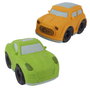 Pack de deux voitures écologiques et biosourcées TACHAN T01041 pour enfants, en paille de blé, modèle Ferrari et Mini