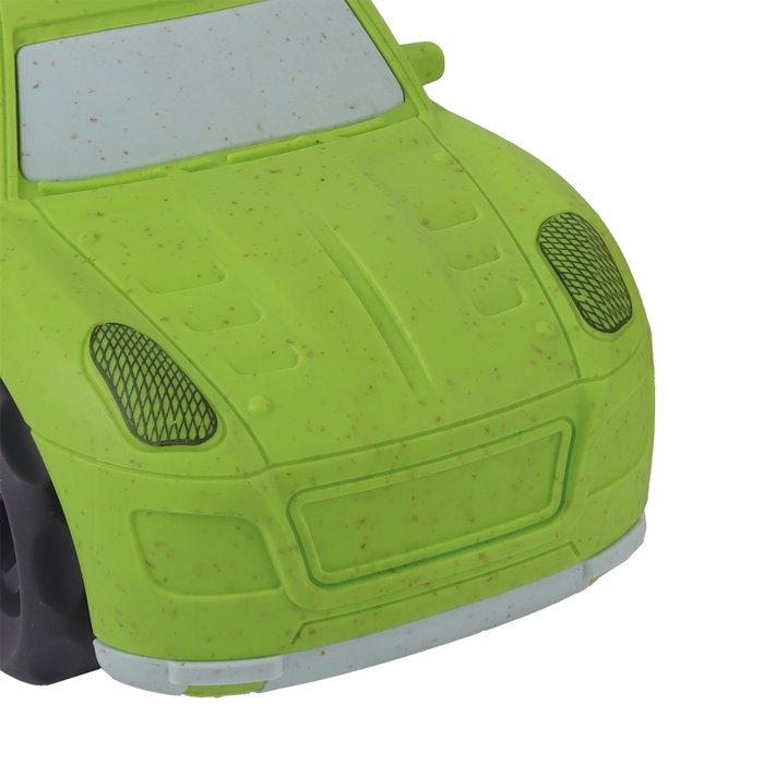 Pack de deux voitures écologiques et biosourcées TACHAN T01041 pour enfants, en paille de blé, modèle Ferrari et Mini